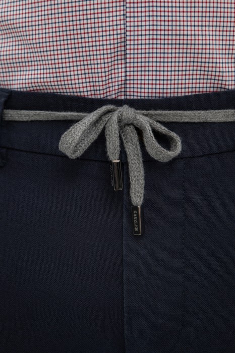 брюки из тенсела, хлопка и льна от бренда kanzler вид слева