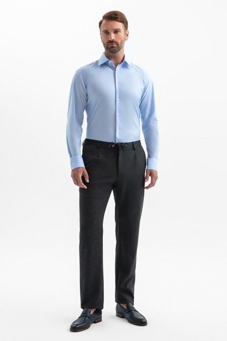 брюки из трикотажной ткани на кулиске из россии вид сбоку