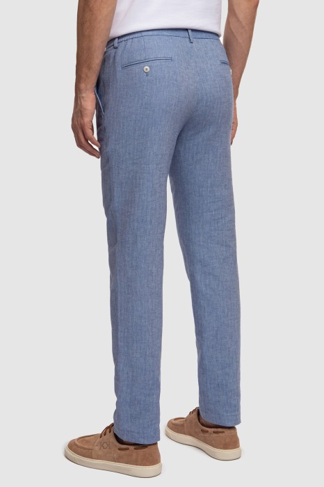 брюки изо льна и хлопка на кулиске по цене 7990 руб вид справа