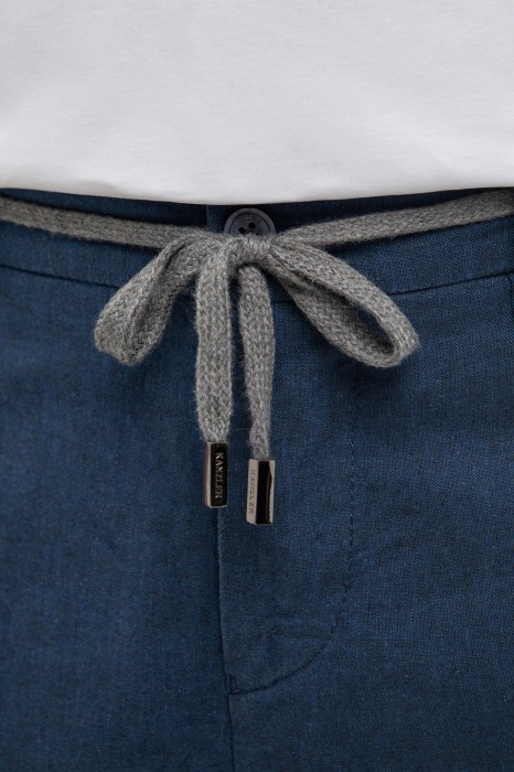 брюки изо льна и хлопка от бренда kanzler вид слева