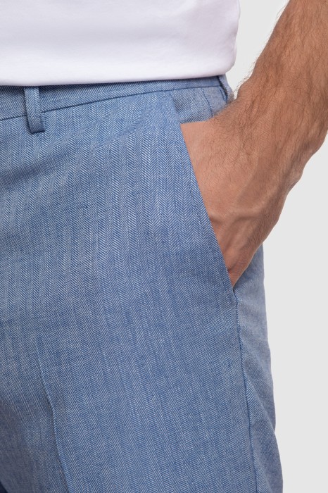 брюки изо льна и хлопка от бренда kanzler вид слева