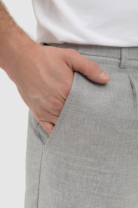 брюки изо льна и хлопка от бренда kanzler вид слева