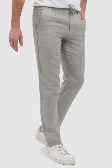 брюки изо льна и хлопка из россии вид сбоку