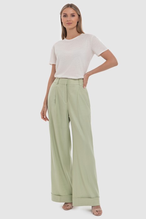 брюки изо льна и вискозы из россии вид сбоку