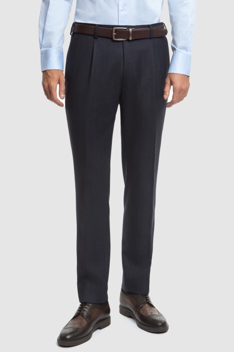 брюки limited edition из шерсти и кашемира в полоску с водоотталкивающей обработкой фотография