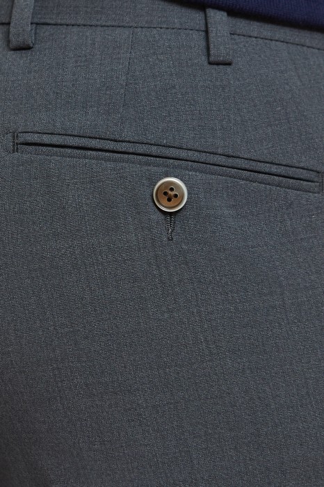 брюки прямые серые из шерсти с возможностью машинной стирки от бренда kanzler вид слева