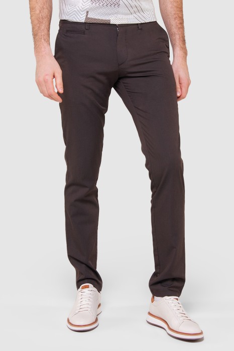брюки слим фит темно-коричневые фотография