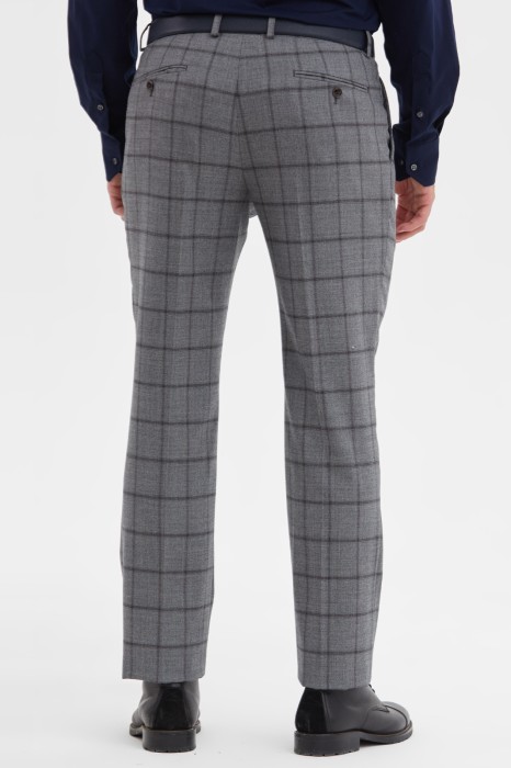 брюки в клетку из шерсти, устойчивой к сминанию от бренда kanzler вид слева