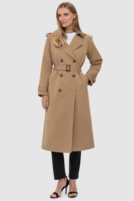 двубортный тренч утепленный фотография