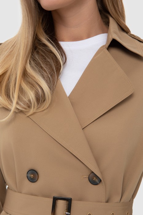 двубортный тренч утепленный от бренда kanzler вид слева