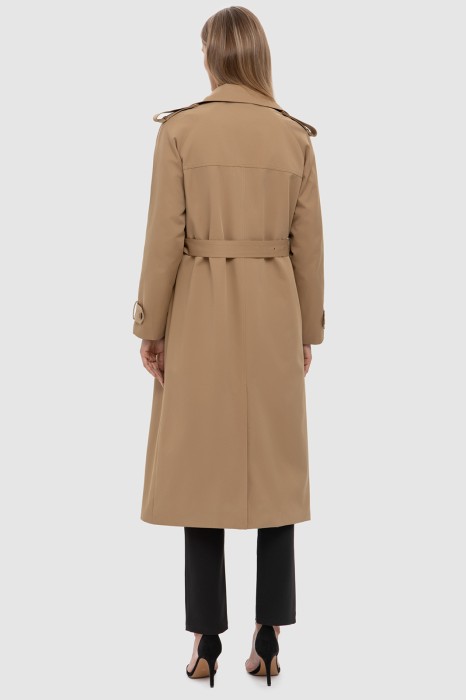 двубортный тренч утепленный из проверенных материалов спереди