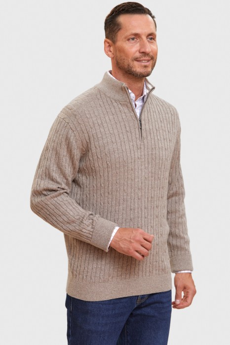 джемпер из хлопка и шерсти с кашемиром фотография