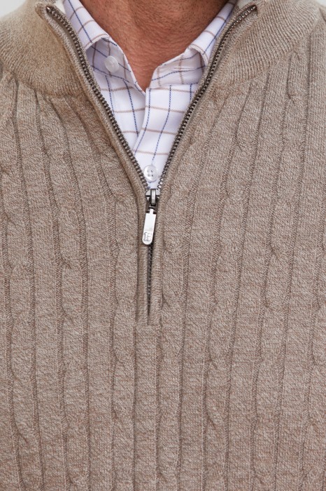 джемпер из хлопка и шерсти с кашемиром от бренда kanzler вид слева