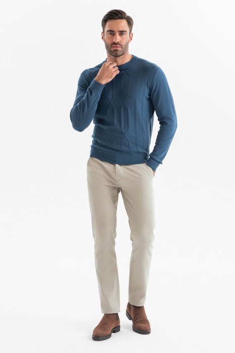 джемпер из хлопка, кашемира и шерсти из россии вид сбоку