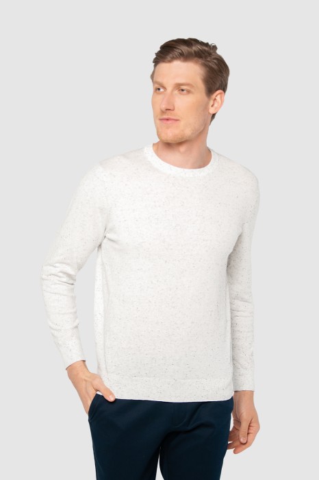 джемпер из хлопка с эффектом меланжа фотография