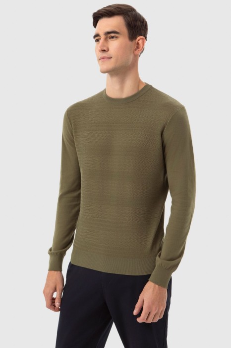 джемпер из хлопка с фактурным узором по цене 3990 руб вид справа