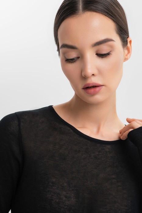 джемпер из хлопка, шелка и льна от бренда kanzler вид слева