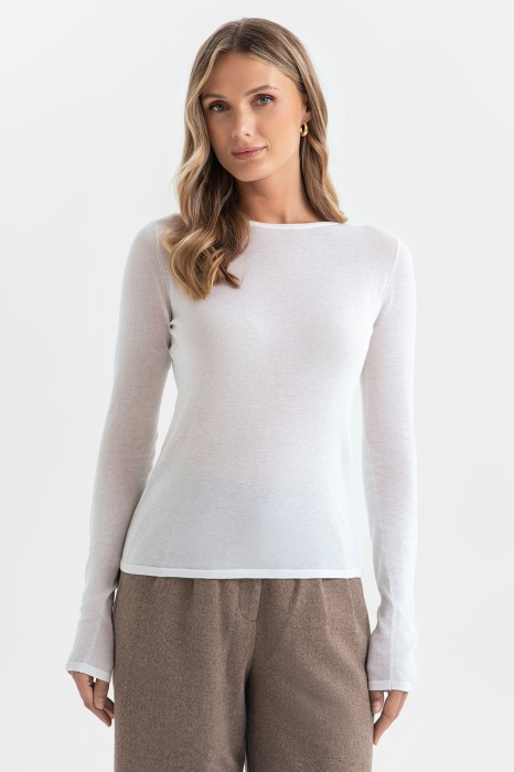 джемпер из хлопка, шелка и льна фотография