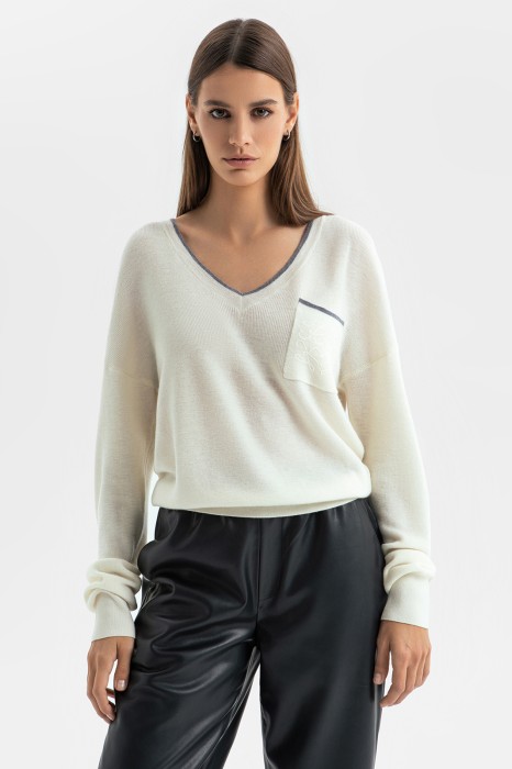 джемпер из шерсти и кашемира по цене 8990 руб вид справа