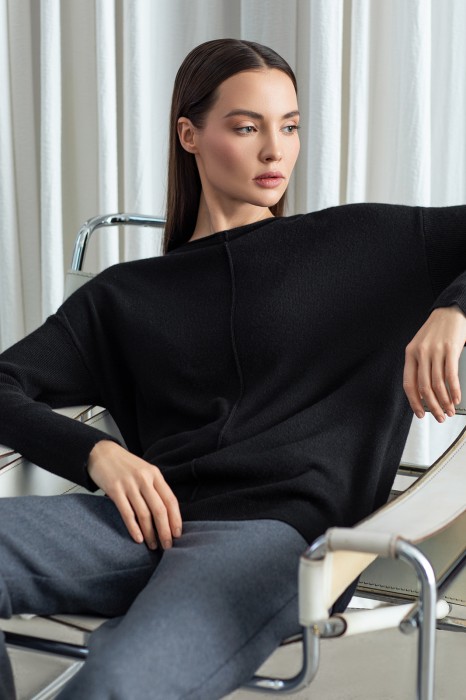 джемпер из шерсти и кашемира из шерсти спереди