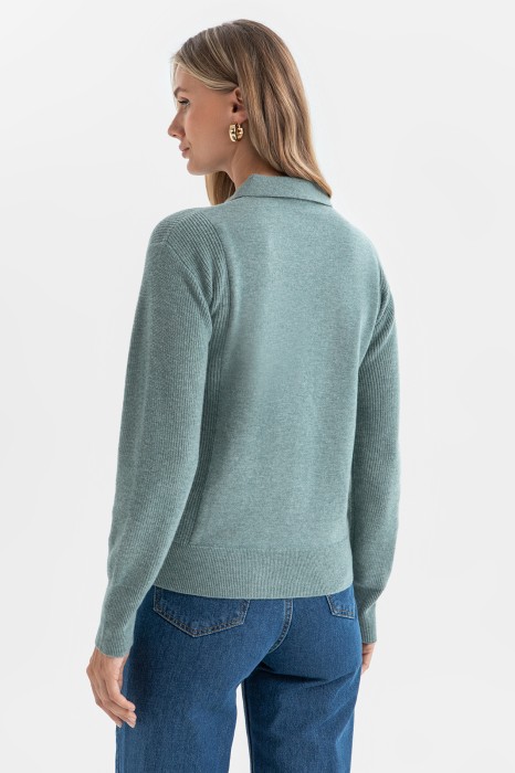 джемпер-поло из шерсти и кашемира по цене 8990 руб вид справа