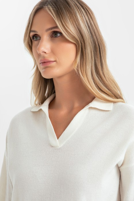 джемпер-поло из шерсти и кашемира от бренда kanzler вид слева