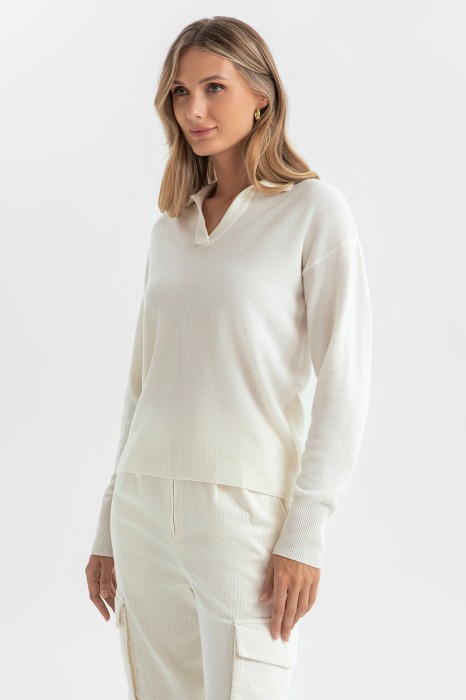 джемпер-поло из шерсти и кашемира по цене 8990 руб вид справа