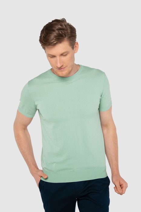 джемпер с коротким рукавом из хлопка пима фотография