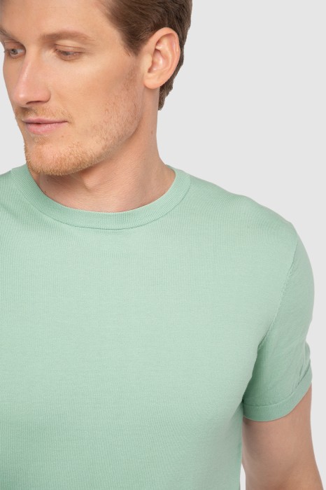 джемпер с коротким рукавом из хлопка пима от бренда kanzler вид слева