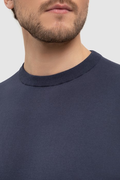 джемпер с коротким рукавом из хлопка пима от бренда kanzler вид слева