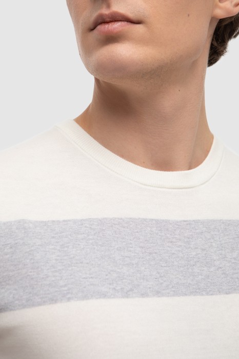 джемпер с коротким рукавом из хлопка пима от бренда kanzler вид слева