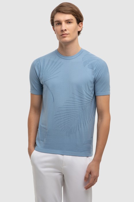 джемпер с коротким рукавом из хлопка пима фотография