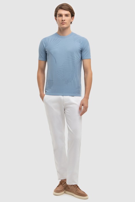 джемпер с коротким рукавом из хлопка пима из россии вид сбоку