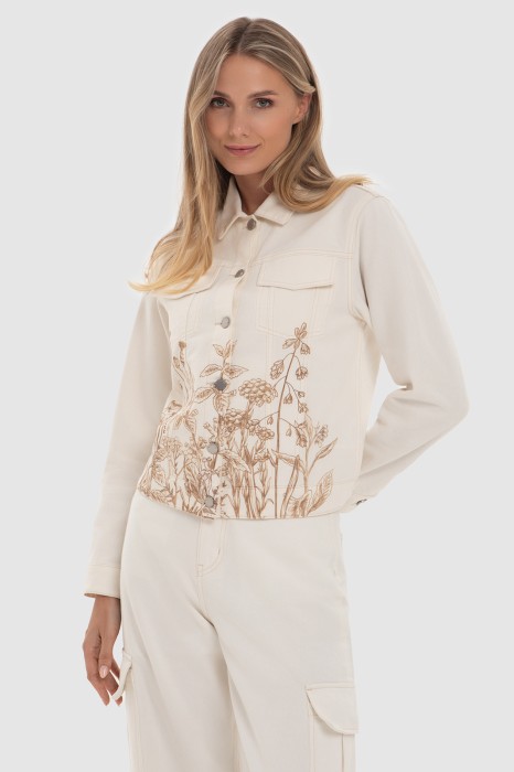 джинсовая куртка с принтом фотография