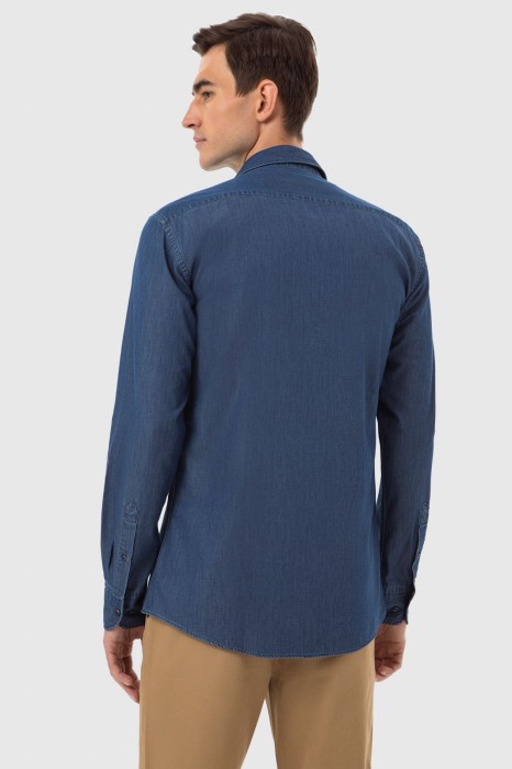 джинсовая рубашка из россии вид сбоку