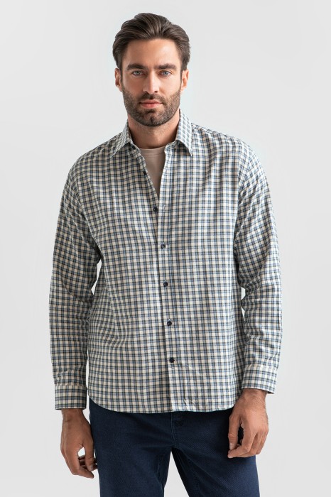 фланелевая рубашка в клетку по цене 9990 руб вид справа