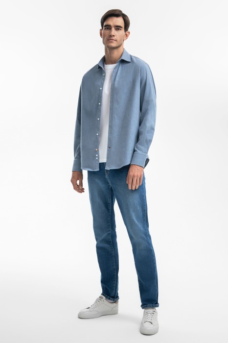 фланелевая сорочка из устойчивой к сминанию ткани из россии вид сбоку