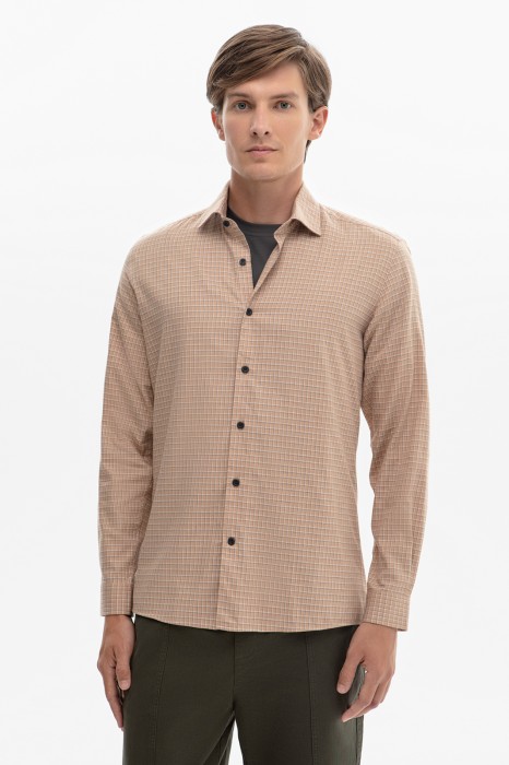фланелевая сорочка в клетку из устойчивой к сминанию ткани по цене 6990 руб вид справа