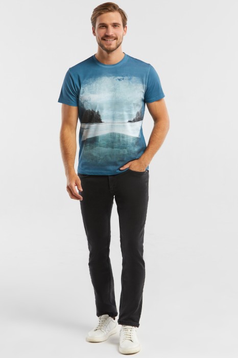 футболка из хлопка с ai принтом по цене 3990 руб вид справа