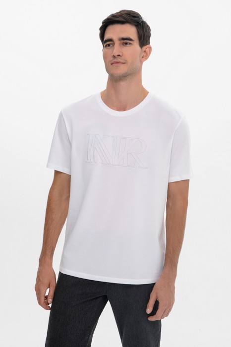 футболка из хлопка с логотипом по цене 3990 руб вид справа