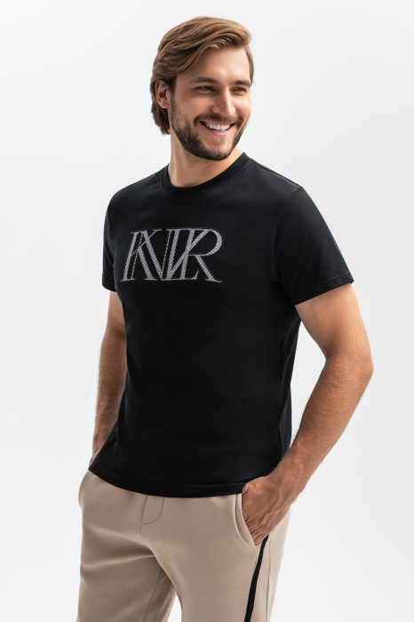 футболка из хлопка с логотипом по цене 3990 руб вид справа