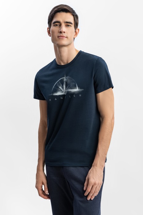 футболка из хлопка с принтом по цене 2990 руб вид справа