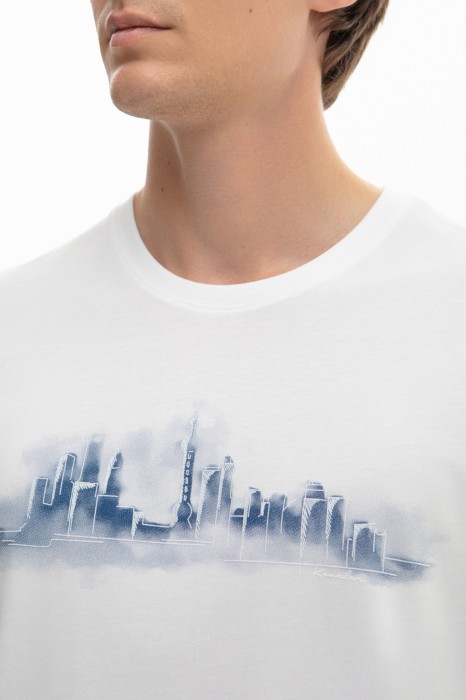 футболка из хлопка с принтом от бренда kanzler вид слева