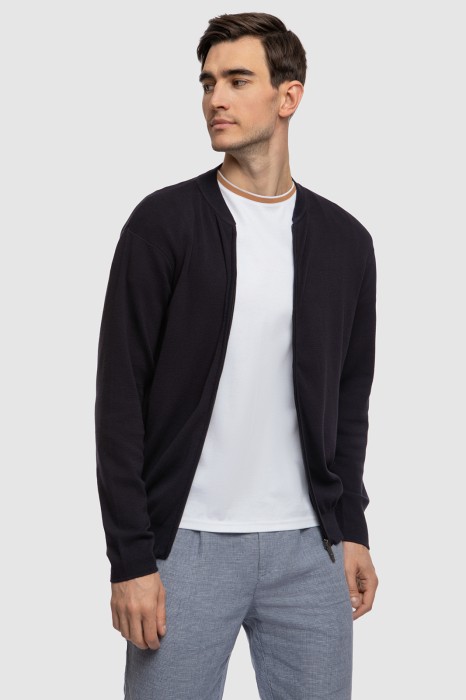 кардиган на молнии из хлопка пима по цене 4990 руб вид справа