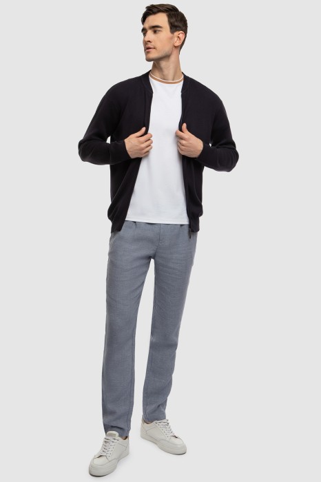 кардиган на молнии из хлопка пима из хлопка спереди