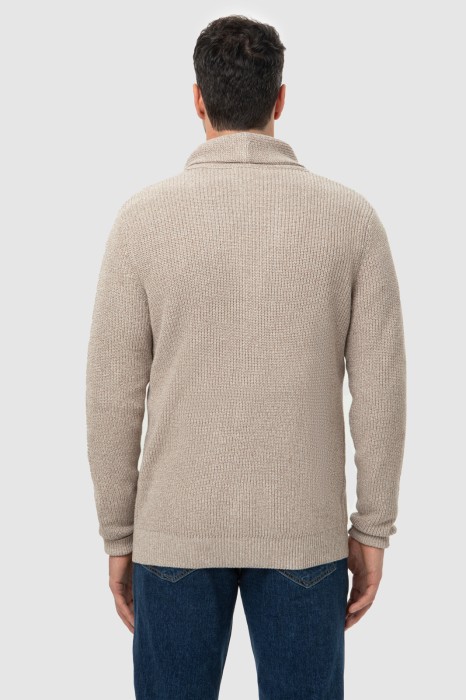 кардиган на пуговицах с шалевым воротником по цене 8990 руб вид справа