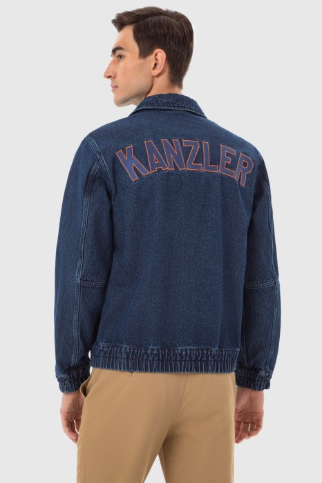 куртка джинсовая из джинсы и джинскота спереди