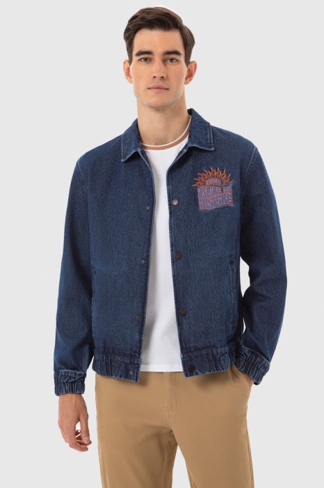 куртка джинсовая универсального стиля с лицевой стороны