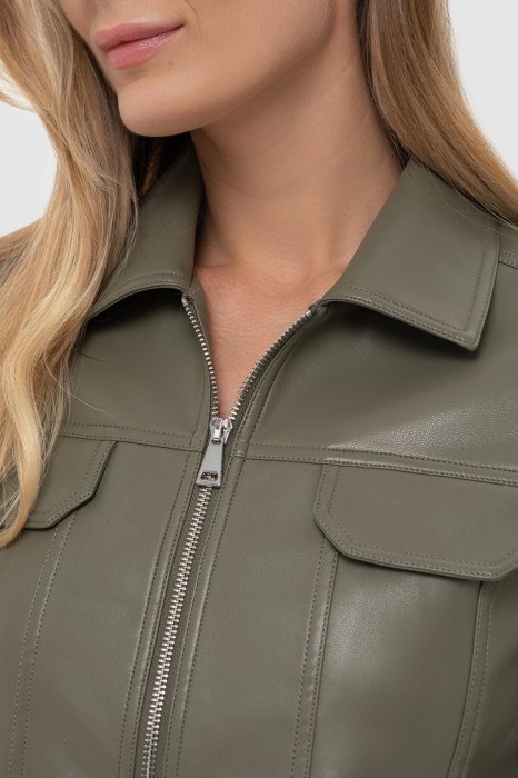 куртка из экокожи от бренда kanzler вид слева