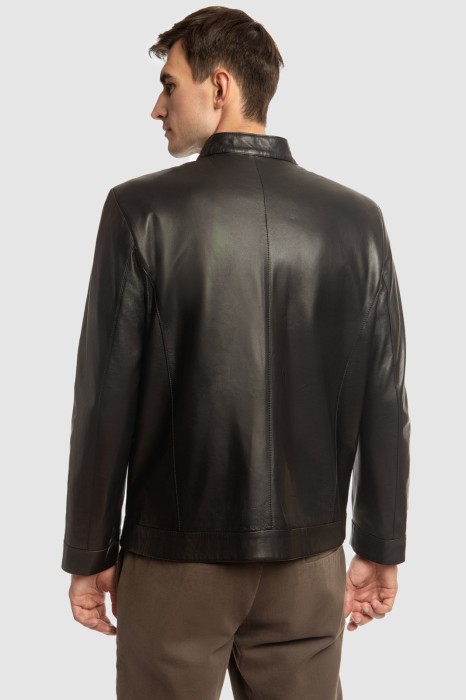 куртка из натуральной кожи из россии вид сбоку